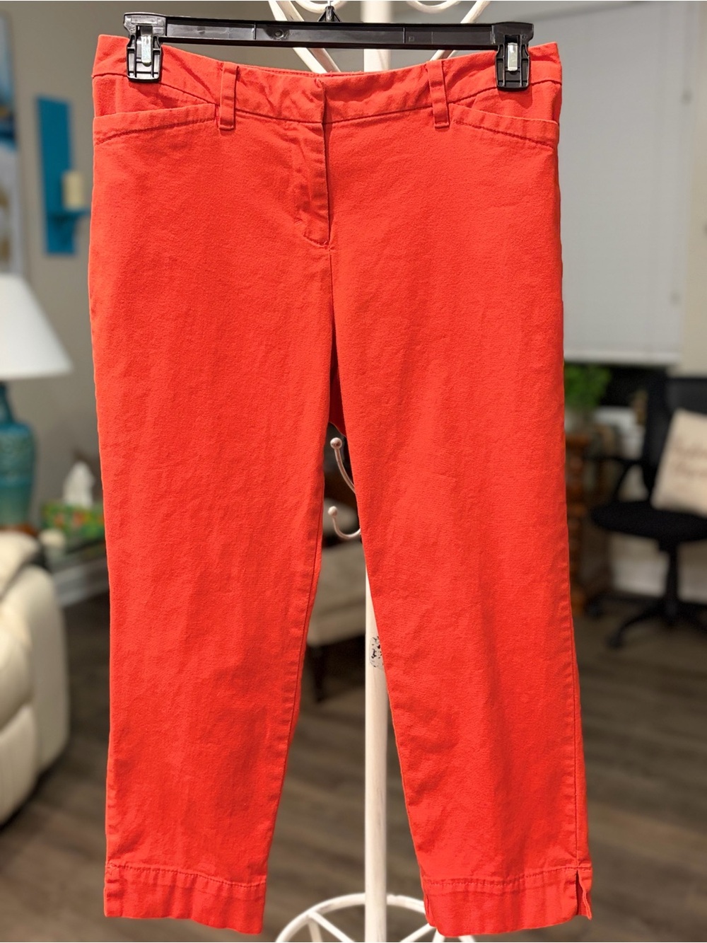 Liz Claiborne Bright Red Cropped Stretch Jeans Size 6